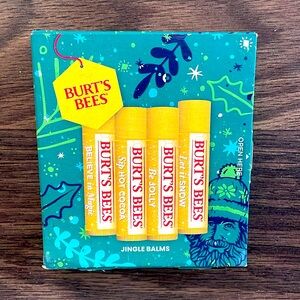 ⚜️Burts Bees 4 Pack Jingle Lip Balm Holiday Gift Set! NWT!